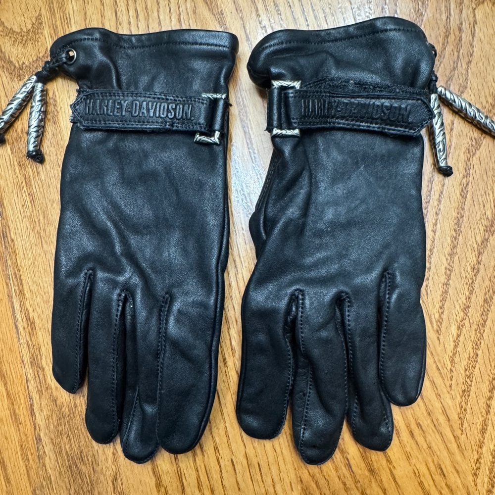 Harley-Davidson Black Leather Riding Gloves